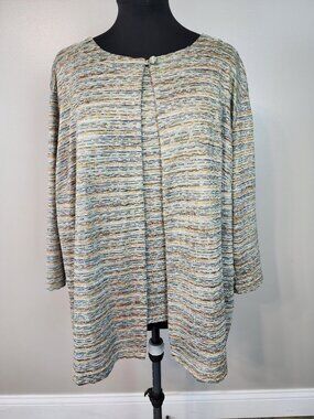 Alfred Dunner Women's 3x Knit Twinset Sweater Tank Combo Grandmacore Cardigan